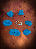 Set of 6 Rock Climbing Hold Pockets in Blue