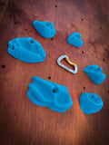 Set of 6 Rock Climbing Hold Pockets in Blue