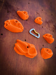Set of 6 Rock Climbing Hold Pockets in Orange
