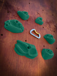 Set of 6 Rock Climbing Hold Pockets in Green