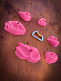 Set of 6 Rock Climbing Hold Pockets in Pink