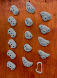 15 Screw On Jug Rock Climbing Holds in Grey screws Included