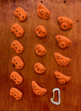 Climbing Holds in orange screws Included