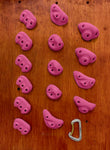 15 screw on Climbing Holds in pink screws Included