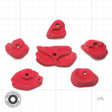 Set of 6 Rock Climbing Hold Pockets in Red