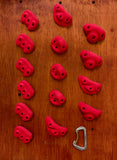 15 screw on Climbing Holds in red  screws Included