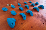 15 Screw On Jug Rock Climbing Holds in Blue Screws Included