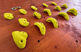 15 Screw On Jug Rock Climbing Holds in Yellow Screws Included